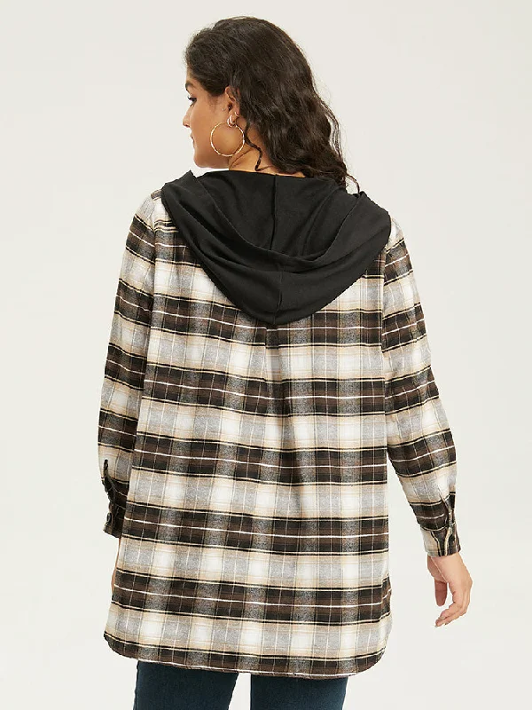 plaid-button-up-hooded-patchwork-coat