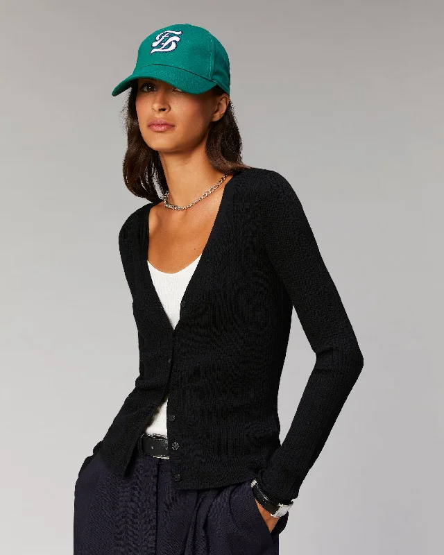 Pull Cardigan A Cotes ( H23 / FEMME / Noir )