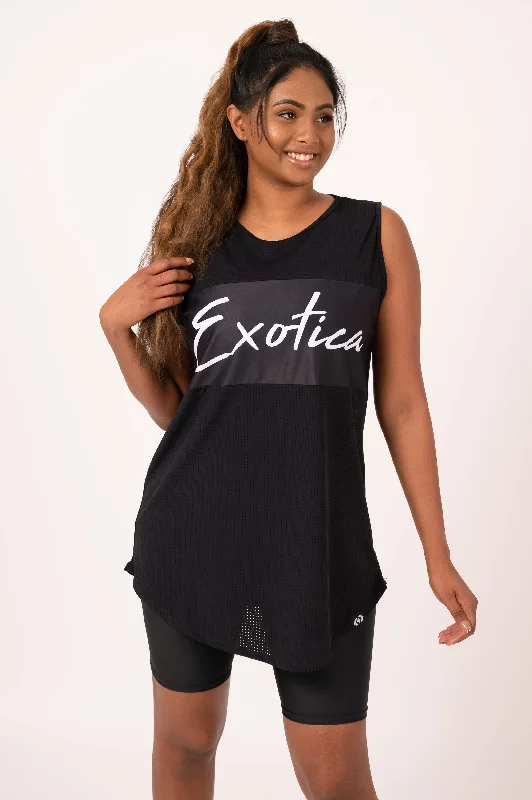 Black BBall Mesh - Sleeveless Exotica Boyfriend Tee