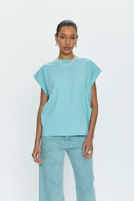 Trina Muscle Tee - Aqua