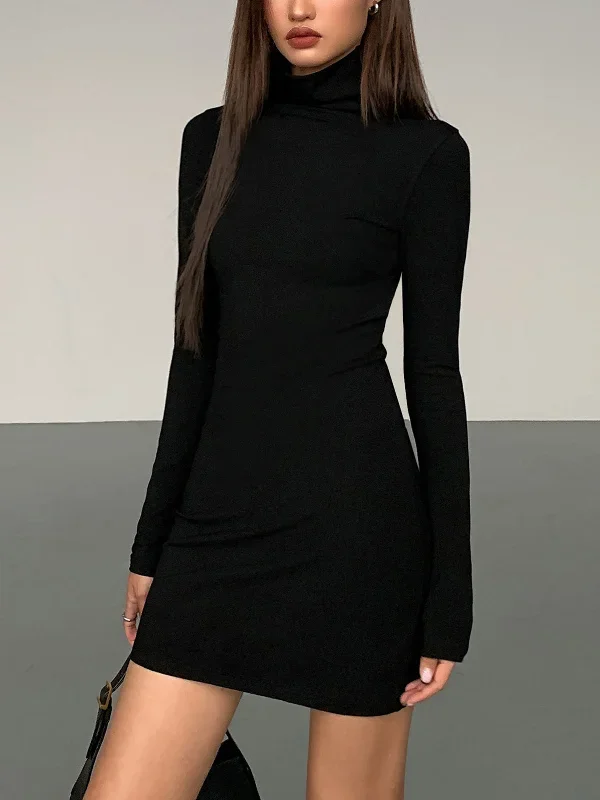 turtleneck-open-back-long-sleeve-short-dress