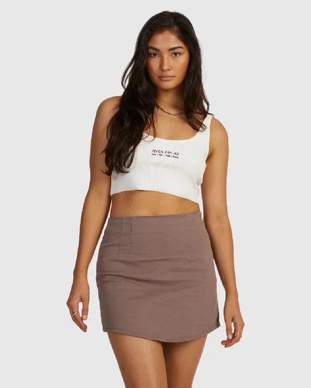 Twill Mini Mini Skirt - Iron