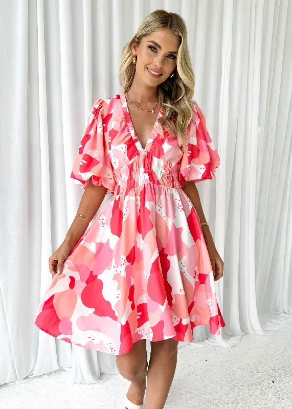 Twisoria Dress - Pink Abstract