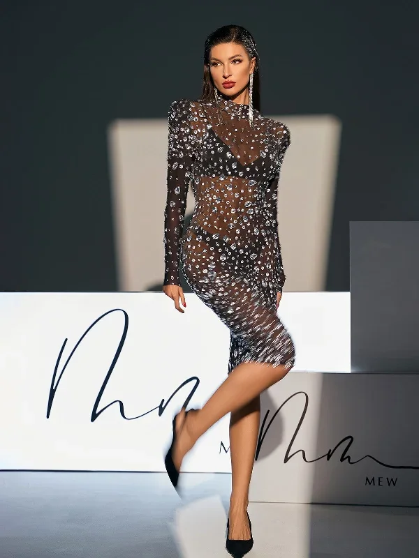 viggo-puff-sleeve-rhinestone-mesh-dress