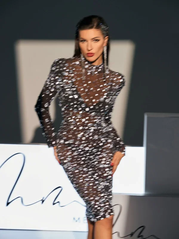 viggo-puff-sleeve-rhinestone-mesh-dress