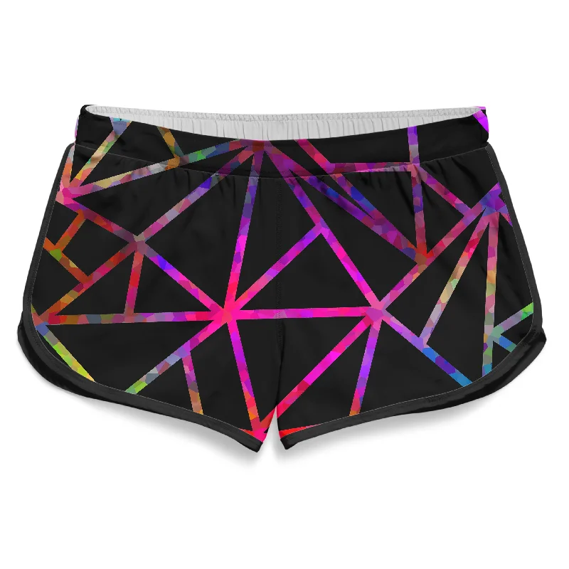 Webbed Geometric Women's Retro Shorts