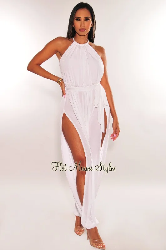 white-slit-hem-belted-harem-jumpsuit