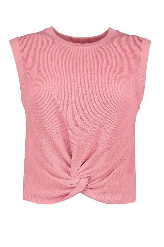 Women's Bonita Twist Front Sweater In Rose