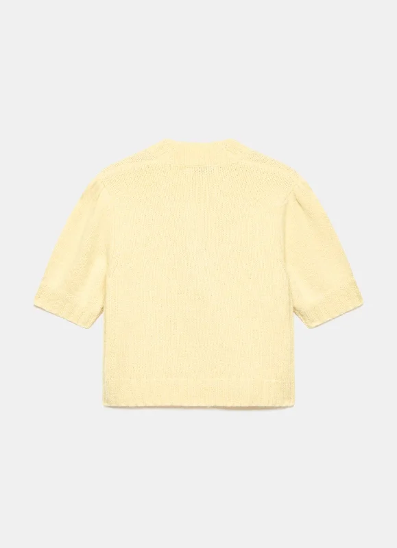 yellow-short-sleeve-cardigan